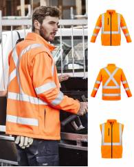 Hi Vis 2 in 1 Cross-Back Soft Shell Jacket