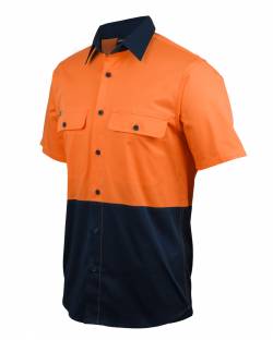 Hi Vis Stretch Work Shirt, Short Sleeved