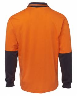 Cotton Polo L/S, Hi Vis