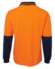 Cotton Back Polo L/S, Hi Vis