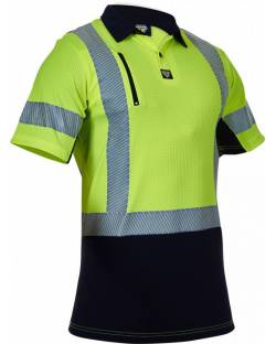 Caution Hi Vis Microvent Polo with Segmented Tape