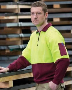 1/2 Zip Sweatshirt Hi Vis, 80/20 Poly/Cotton