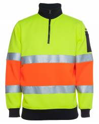 1/2 Zip D/N Sweatshirt Hi Vis, 80/20 Poly/Cotton