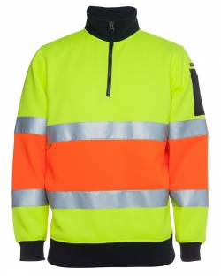 1/2 Zip D/N Sweatshirt Hi Vis, 80/20 Poly/Cotton