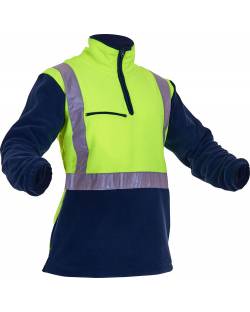 Caution Hi Vis 1/2 Zip Polar Fleece