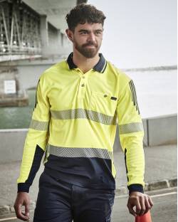 Hi Vis Flux L/S Polo, Mens