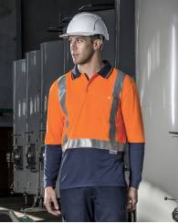 Two Tone Taped Polo, Long Sleeve